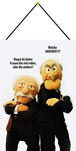 generisch Blechschild 20x30cm gewölbt mit Kordel Waldorf Statler Muppet Show welche Anderen Deko Geschenk Schild Tin Sign
