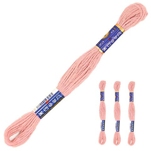 3 Docken Stickgarn je ca. 8m / Sticktwist 100% Baumwolle Stickerei verschiedene Farbwahl, Farbe :7522 rosa altfarben