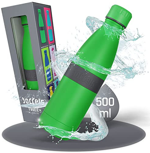 Boddels Trinkflasche mit Rutschfestem Griff - 500ml Edelstahl Isolierflasche für Outdoor, Kohlensäure Geeignet, Doppelwandig für Kinder