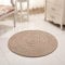 Nicole Knupfer Handmade Geflochten Rund Teppich für Wohnzimmer, Schlafzimmer, Badezimmer, Kinderzimmer - Tatami (Beige, 60x60cm)