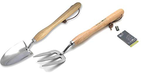 Wolvercroft Garden Centre Burgon & Ball RHS Stainless Steel Mid Handled Trowel and Fork