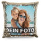 PR Print Royal Foto-Kissen selbst gestalten - Bedruckte goldene Wendepailletten, individuell mit Foto und Text I Personalisiertes Geschenk, Deko-Kissen mit Füllung, 40 x 40cm