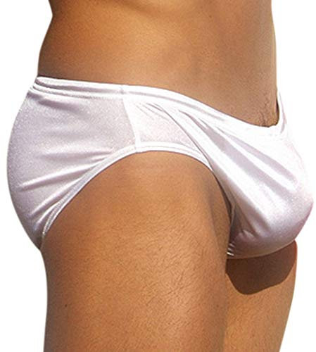 Topgrowth Costume da Bagno Uomo Slip da Bagno Swimwear Bottoms Briefs per Nuoto Estivo in Mare e Piscina (Bianco, L)