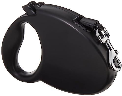 Amazon Basics Einziehbare Hundeleine, Länge 5 m, Größe M, Hunde bis 50 kg, Schwarz