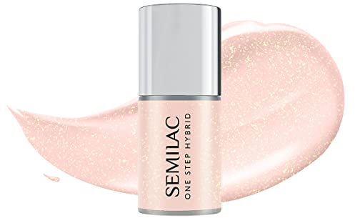 S258 Semilac One Step Hybrid 3in1 Naked Glitter Peach 5ml