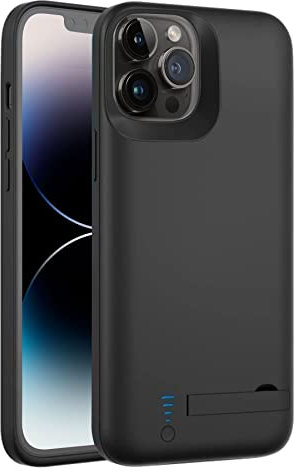 Fey Battery Case for iPhone 14 Pro, Extended Battery Power Charging Case for iPhone 14 Pro 5G 6.1 Portable Rechargeable Protective Charger Cover, Perfect for Business Travel, Black