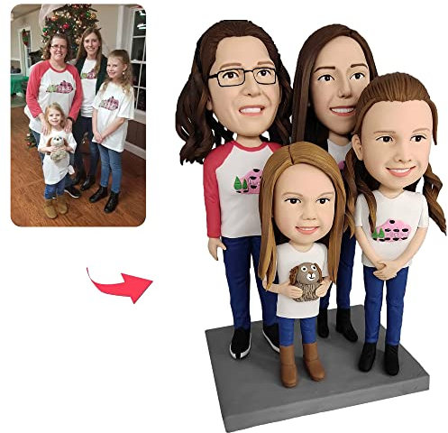 mydedor Custom Wackelkopf-Figur, individuelle Puppe, Geburtstagsgeschenke für Familie, Wackelkopf-Figuren, handgefertigt, personalisiertes Geschenk