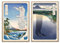 Japanische Katze Leinwand, Wandkunst, japanische Landschaft, Poster, schwarze und weiße Katzenbilder, japanische Wellen, Malerei, abstrakte Bergdrucke, abstrakte Katze, 40.6x61 cm, ohne Rahmen
