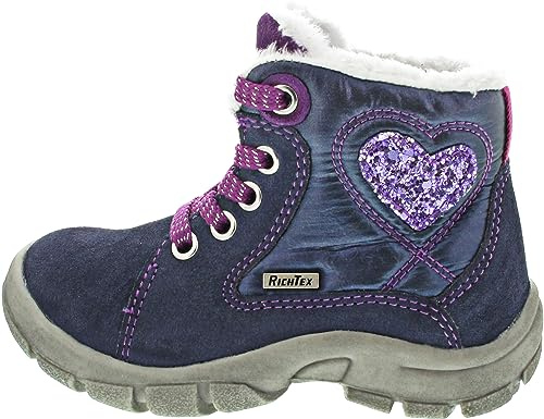 Richter Kinderschuhe Mädchen Schnürstiefel Lauflernschuh Blau Freizeit, Schuhgröße:27 EU