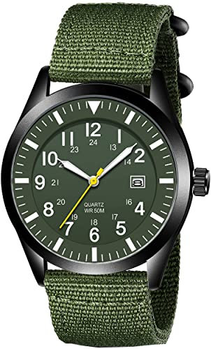 kieyeeno Edelstahl Herren Armbanduhr Analog Quarz Mode 30M Wasserdicht Multifunktions-Digitaluhr Sportuhr Business Herren Geschenk, grün, Armband