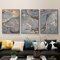 WADBTP Islamische Leinwand Bilder,Islamic Leinwand Malerei,Marble Background Allah Islamic Arabic Calligraphy Poster,Wohnzimmer Schlafzimmer Home Decor - Ohne Rahmen (Marmor B,3pcs-50 x 70 cm)