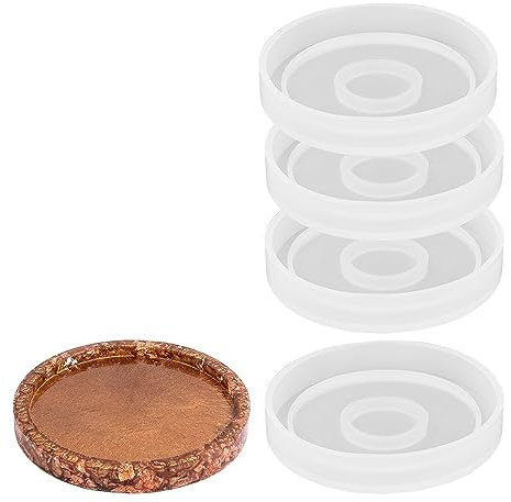 Ideen mit Herz Silikonformen Untersetzer | Größe Untersetzer: Ø 8cm / 0,9 cm hoch | 4 Stück