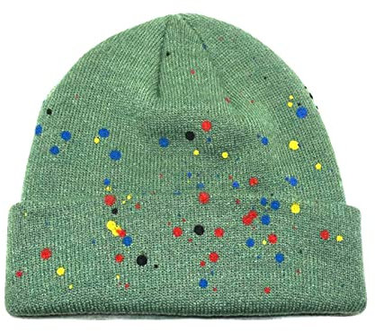 Mütze Damen Strickmütze, Dicke, weiche, warme, Dicke Mütze ohne Kapuze, geeignet für Männer und Frauen Weich (Green, M)