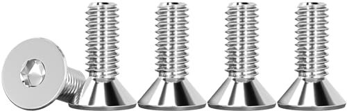 Drenky 50 Pezzi M4 X 12 mm Viti a Testa Svasata, Viti a Esagono Incassato Argento in Acciaio Inox A2 V2A Antiruggine Secondo Norma DIN 7991 / ISO 10642, Filettatura Completa, Bullone Meccanico