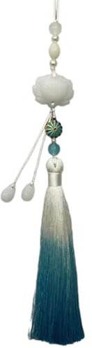 LUOFENG Chinesischer Hanfu-Quasten-Anhänger,Retro-Taillenanhänger mit imitierten Lotusblüten,Jade-Schmuck für Partys,Kleidungszubehör