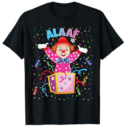 Lustiges Karneval Clown in Kiste Kostüm konfetti Faschings T-Shirt