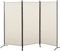 HOMCOM Paravent 3 Panneaux dim. 2,53L x 0,5l x 1,82H m Store latéral Brise-Vue paravent sur Pied séparateur métal Polyester Haute densité Beige