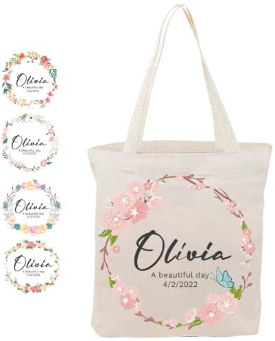 Cozifitgear Bolso personalizado para el día de la madre para mujeres, bolsa de transporte personalizada, bolsa de compras reutilizable, regalos para mamá, damas de honor, despedidas de soltero,