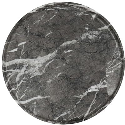 Grey Marble Effect Decorative Round Tray | Coffee Table Centrepiece | Home Decor & Organizer