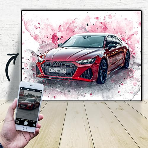 STEIGEL® Dein Fahrzeug als personalisiertes Portrait/Auto, Motorrad, Traktor, etc./ als Poster, Leinwand oder gerahmtes Bild/einzigartiges Geschenk (gerahmtes Bild, 20x30)