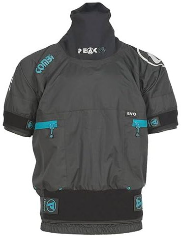 Peak Ps 2024 Combi Evo Jacket Unisex Black Short Sleeved Kayak Cag XL, Black