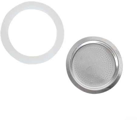 Guarnizione in gomma per FACULX Moka e setaccio – Accessorio di tenuta per caffettiera espresso, caffettiera per moka (1 tazza + setaccio)
