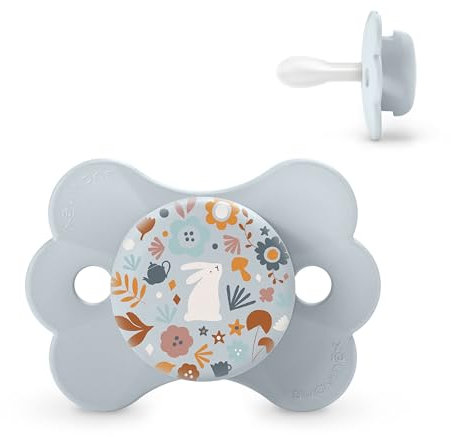 Suavinex, Ciuccio Neonati 0/6 Mesi, Ciuccio con Tettarella in Silicone SX Pro, Tettarella Simmetrica, Piatto e Flessibile, per Neonato, Rispetta lo Sviluppo del cavo Orale, Wonderland Azzurro