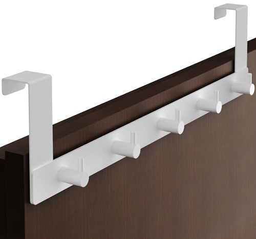Menz Türgarderobe zum Einhängen aus Edelstahl, 1er Set, Fb. Weiß