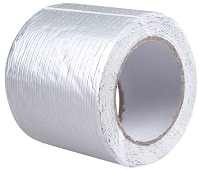 JECOMPRIS Dichtband für Heimgebrauch Butylkautschukband mit Aluminiumfolie Stark Haftend Kältebeständig 10cm X 10m Silber