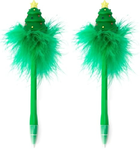 LEGAMI - Kugelschreiber mit leuchtendem Weihnachtsbaum, Writing is Magic, blaue Tinte, LED-Schreibstift für Kinder und Erwachsene, 0,7 mm Spitze, Xmas Tree-Thema (Packung mit 2)