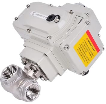 EGTDSFGJA Motorisierter Dreiwege-Kugelhahn 3/4 Zoll DC 24 V AC 220 V aus Edelstahl Q941/45F-16P Elektrisches Kugelventil mit Innengewinde Typ T/L (220 VAC_T Typ)