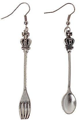 TOWARDSNAN Earring,Fashion Simple Triangles Ruler Earrings Spoon Fork Asymmetric All-match for Daily Wearing