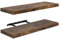 FURNITABLE Étagère Murale Design 20x60cm Modulable Lot de 2 Décoration Murale Style Scandinave Bureau Chambre, Marron Vintage