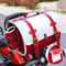 Motorrad Hecktasche für Vespa GTS GTV 250 300, Leder Wasserdichter Retro Motorrad Tasche, Große Kapazität Motorrad Aufbewahrungstasche, Motorrad Zubehör,normal-C White + Red