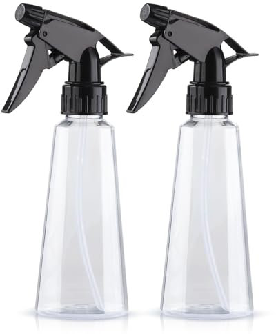 D Dymoece Plastic Spray Bottles, 2 Pack Water Fine Mist Spray Bottles for Plants, Cleaning, Cooking, Pet Leak Proof Cleaning Spray Bottle