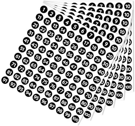 SUNNIFLY 30 Blatt Zahlen Aufkleber, Nummern Aufkleber 1-100, Klebezahlen Wetterfest, für Fabriken, Büros, Schulen, RäUme, Lagerhallen (Schwarz)