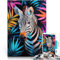 Puzzle 1000 Teile für Erwachsene Staycation: Zeit totschlagen Zebra im tropischen Laub Die Liebe zwischen Paaren stärken38x26cm