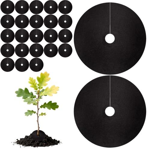 25 Pack Garden Collars, Circular Plant Protectors Prevent Slug, Nematode, Root Fly, Snail Infestation, Weed Control, Soil Hydration for Flower Beds (15cm Diameter)