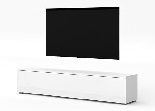 AXLIVING Meuble TV Loriano 180 cm blanc mat/brillant
