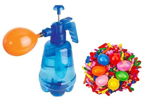100 Stück Druckwasserballon Outdoor Spiele Familie Kampfsprüher Spielzeug Set Kunststoff Ballonpumpen