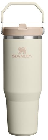 Stanley 1913 Flip Straw Tumbler 0.89L - Cream | Keeps Cold For 12+ Hours - Easy To Carry - Dishwasher Safe - Stainless Steel Bottle With Straw