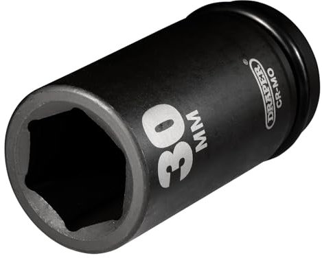 Draper 71916 3/4 Square Drive Hi-Torq 6 Point Deep Impact Socket, 30 mm Size , Blue
