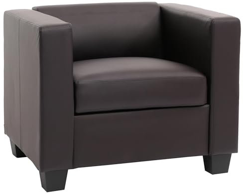 Mendler Sessel Loungesessel Lille - Kunstleder, Coffee