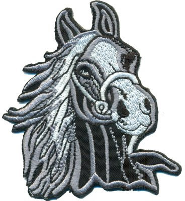 Pferd Pferdekopf Horse Head Reiter Western Riding Aufnäher Patch Abzeichen Aufbügler