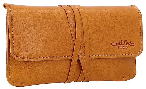 Gusti Tabaktasche Leder - Jesse Echtleder Tabakbeutel Feinschnittbeutel Drehtasche Braun