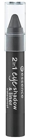ESSENCE 2 in 1 Eyeshadow & Liner Sombra Y PERFILADOR DE OJOS 04 BLACK TO THE ROUTES