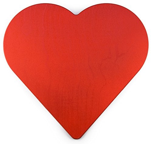 Stoods Holz Herz Rot | Größe: 30,5 x 28,7 x 0,9 cm | für Deko, Hochzeit, Geschenk, Valentinstag, Maibaum etc. | Hochwertiges Birkenholz | für Indoor + Outdoor | Made in Germany | Sonderpreis