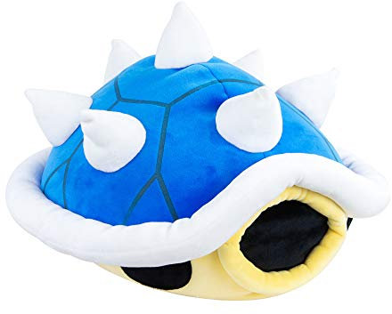 TOMY T12956A Mario Kart Mocchi Mocchi Plüsch Spielzeug Stachi Panzer Kissen - 40 cm groß - blau