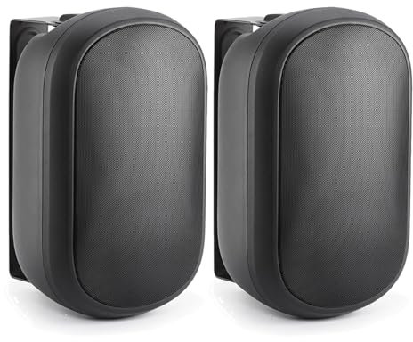Triangle - Secret EXT7 - Enceinte extérieure Murale - Puissance Admissible 100W - Haut-parleurs 16 cm -Intégration Multizone - Support Orientable Inclus - 210 x 201 x 320 mm - Noir (Paire)