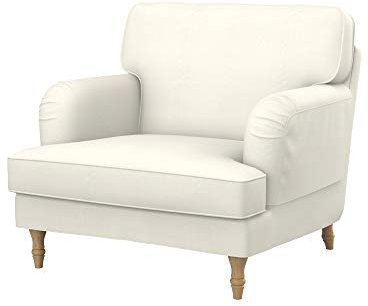 Soferia Sesselschoner Kompatibel Mit STOCKSUND Sessel Sesselbezug Sesselüberzug Sesselhusse Cover Einfache Reinigung Allergiefrei Wasserabweisend Majestic Velvet Ecru